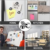 Vista 5 de Paquete de 20 Chinchetas Magnéticas, Imanes Negros Fuertes para Refrigerador, Imanes para Pizarra Blanca, Imanes para Refrigerador Fuertes, Imanes