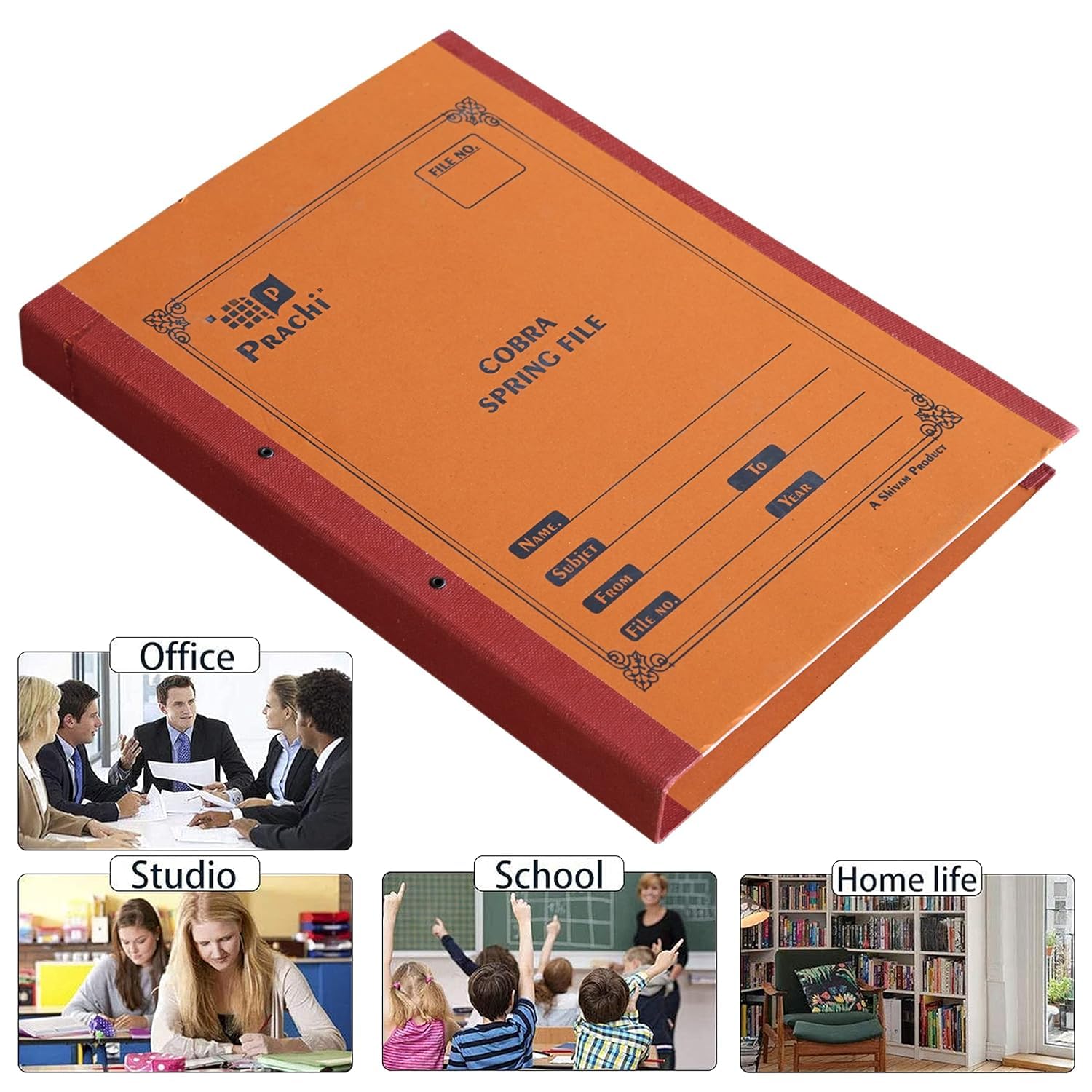 TULMAN Spring Files File A4 Size Paper Cobra File Document Holder Certificates Holder-35 x 26 x 3.5 cm -Color May Vary - Pack of 6 3
