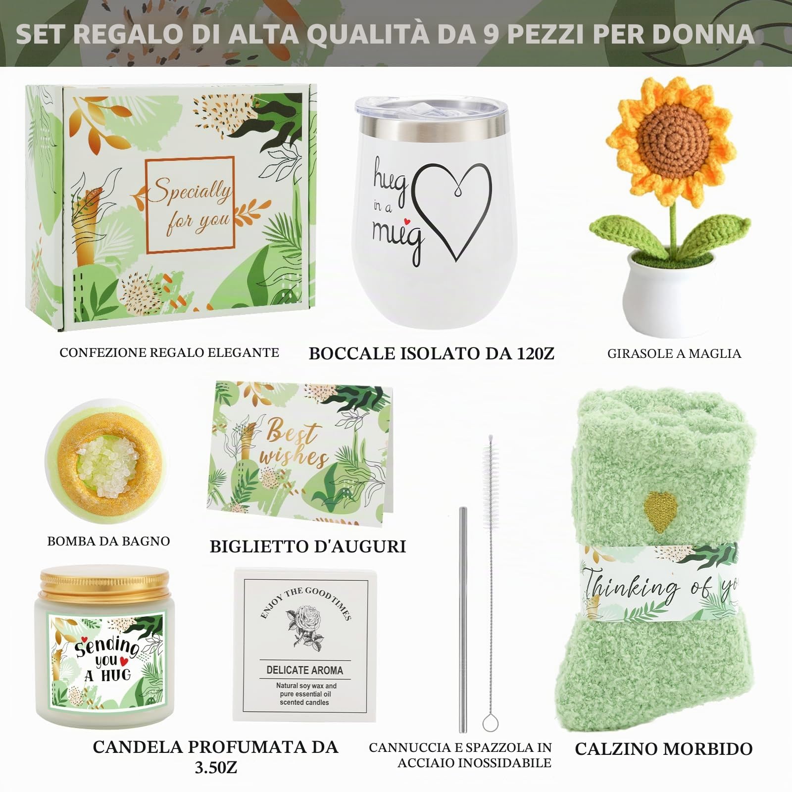 Regalo Donna,Set Regalo per Amica Compleanno,Positiva Idee Regalo Donna Originali, Confezione Regalo Migliore Amica Originale,30 40 50 60 Anni Regalo per Compleanno Amica/Collega/Mamma