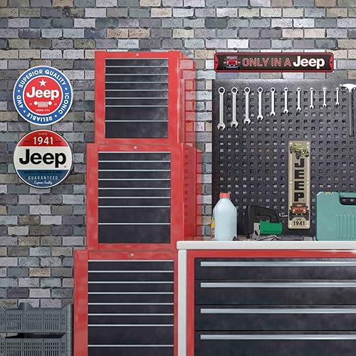 Miniatura 5 de Open Road Brands Cartel de metal en relieve vertical para Jeep, letrero vintage para garaje o cueva de hombre