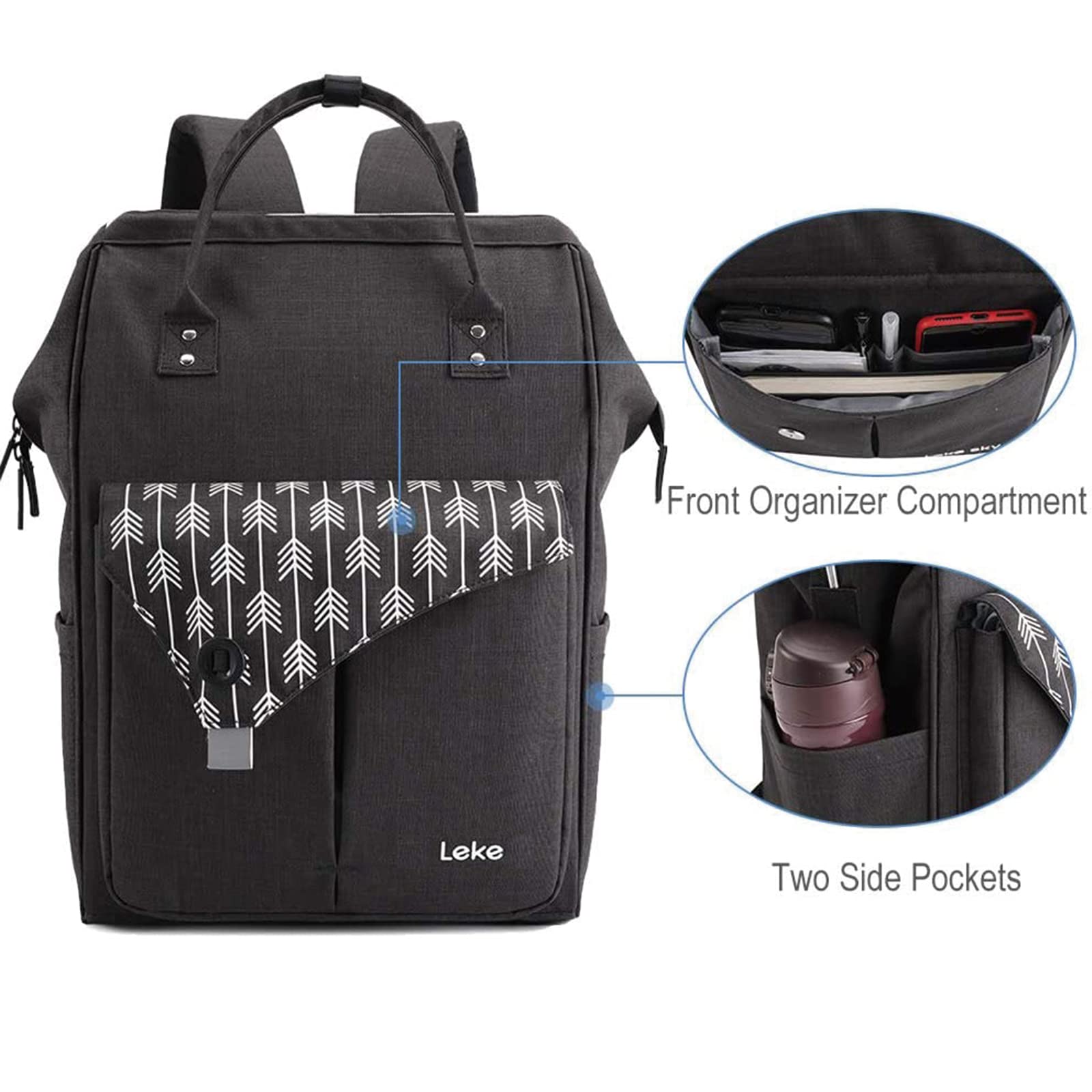 Lekesky Zaino Donna, Multiuso Zaino Porta PC Donna 15.6 Pollici con Borsa Antifurto, Impermeabile Lavoro Laptop Elegante per Viaggio, Ufficio, Università