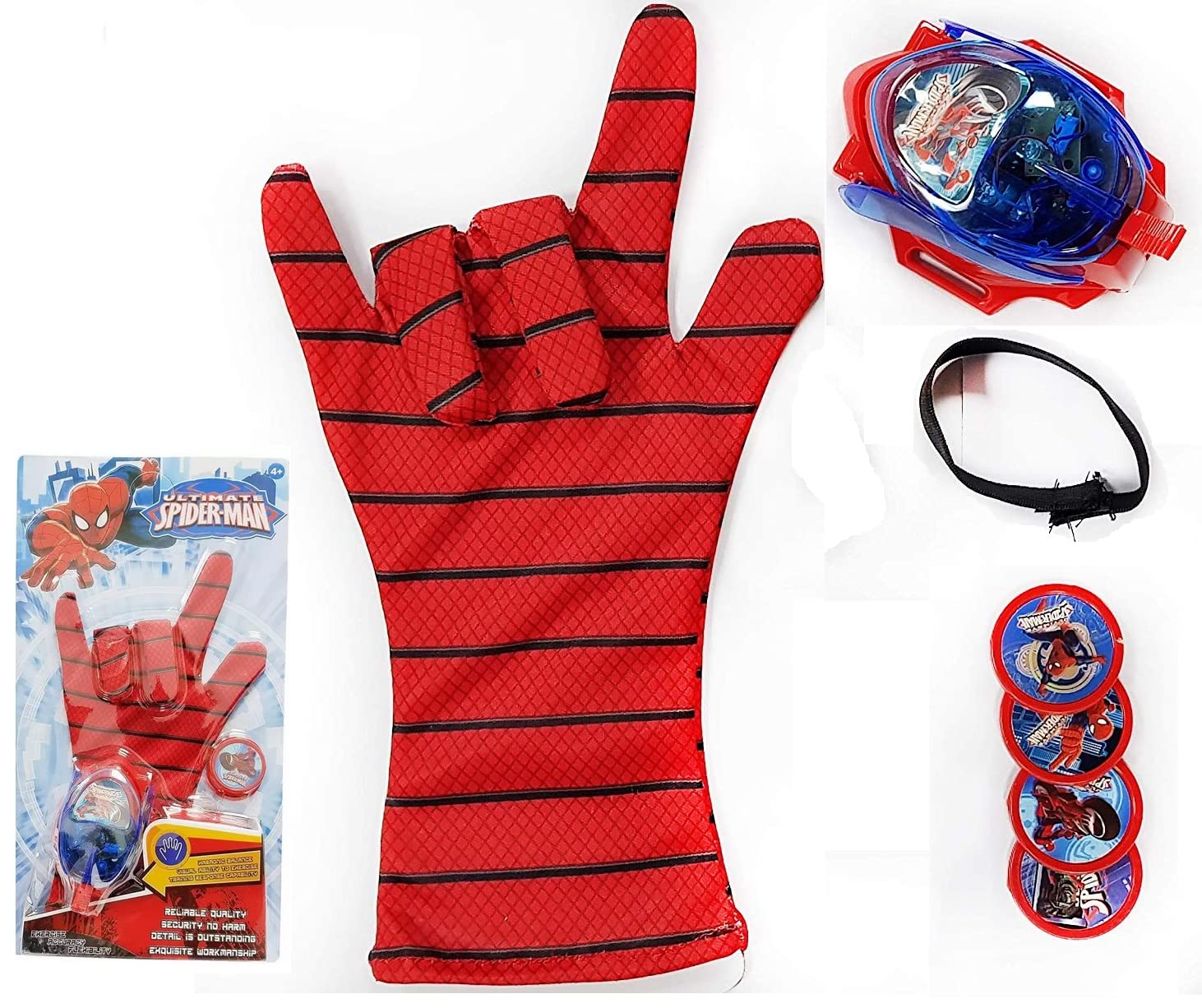 HALO NATION ® Spider Glove with Disc Launcher - Glove Blaster Shoots Disc , Superhero Weapon Toy