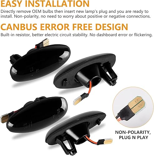 Miniatura 4 de Gempro Luces LED de doble guardabarros laterales para Chevy Silverado GMC Sierra 2500 3500 2001-2014 rojo ámbar, luces de marcador de cama de doble