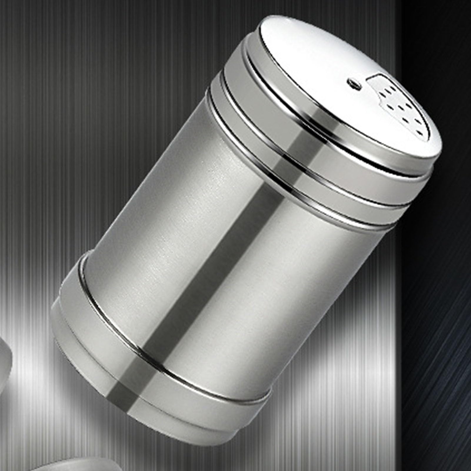 Stainless Steel Jar Multifunctional Portable Seasonings Shaker Bottle for Salt Sugar Home Kitchen Camping Outdoor BBQ Durable Easy to Clean Compact Lightweight 13x7.5cm