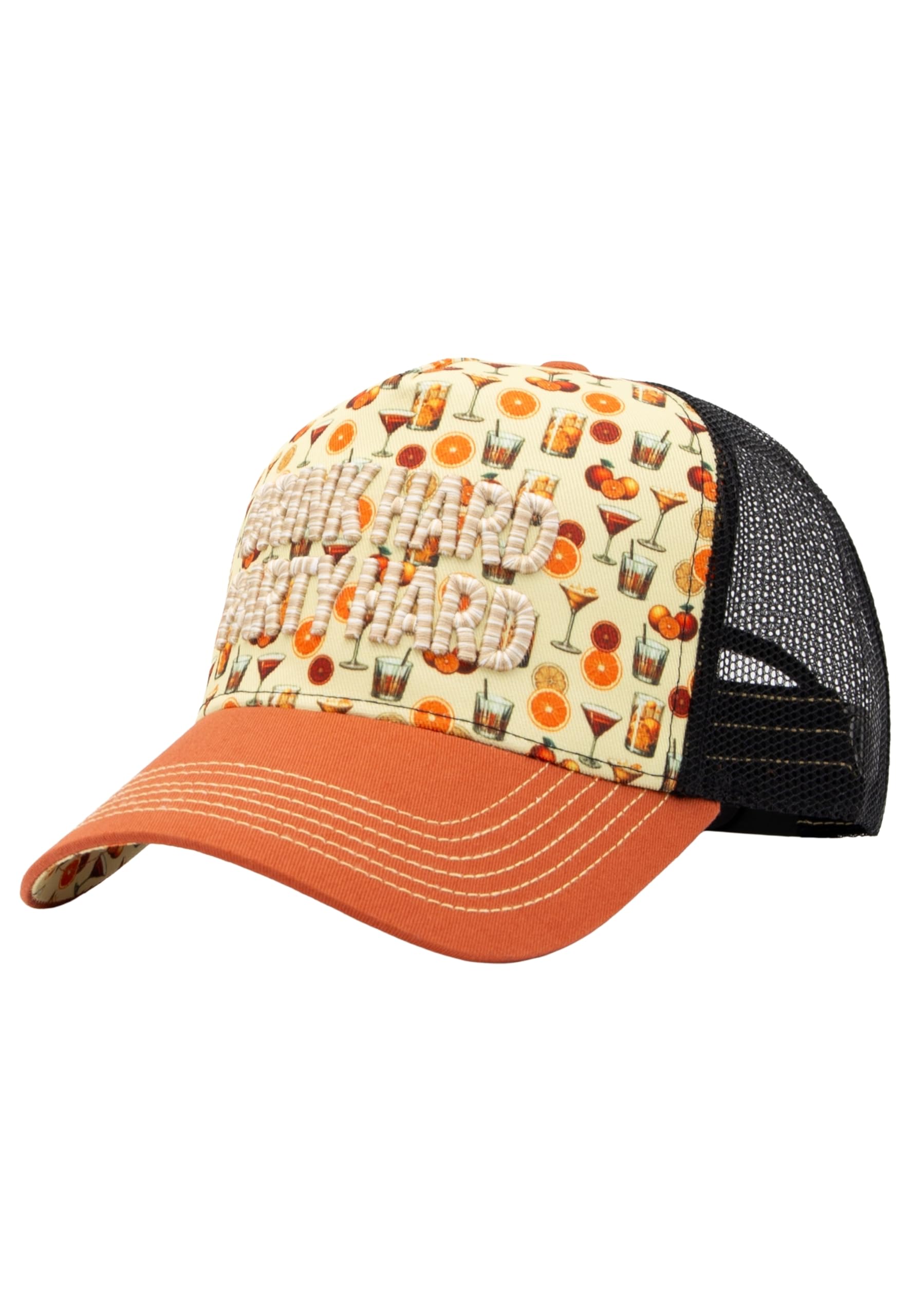 King Kerosin Cappellino da uomo con stampa e ricamo Drink Hard Party Hard Hard Party