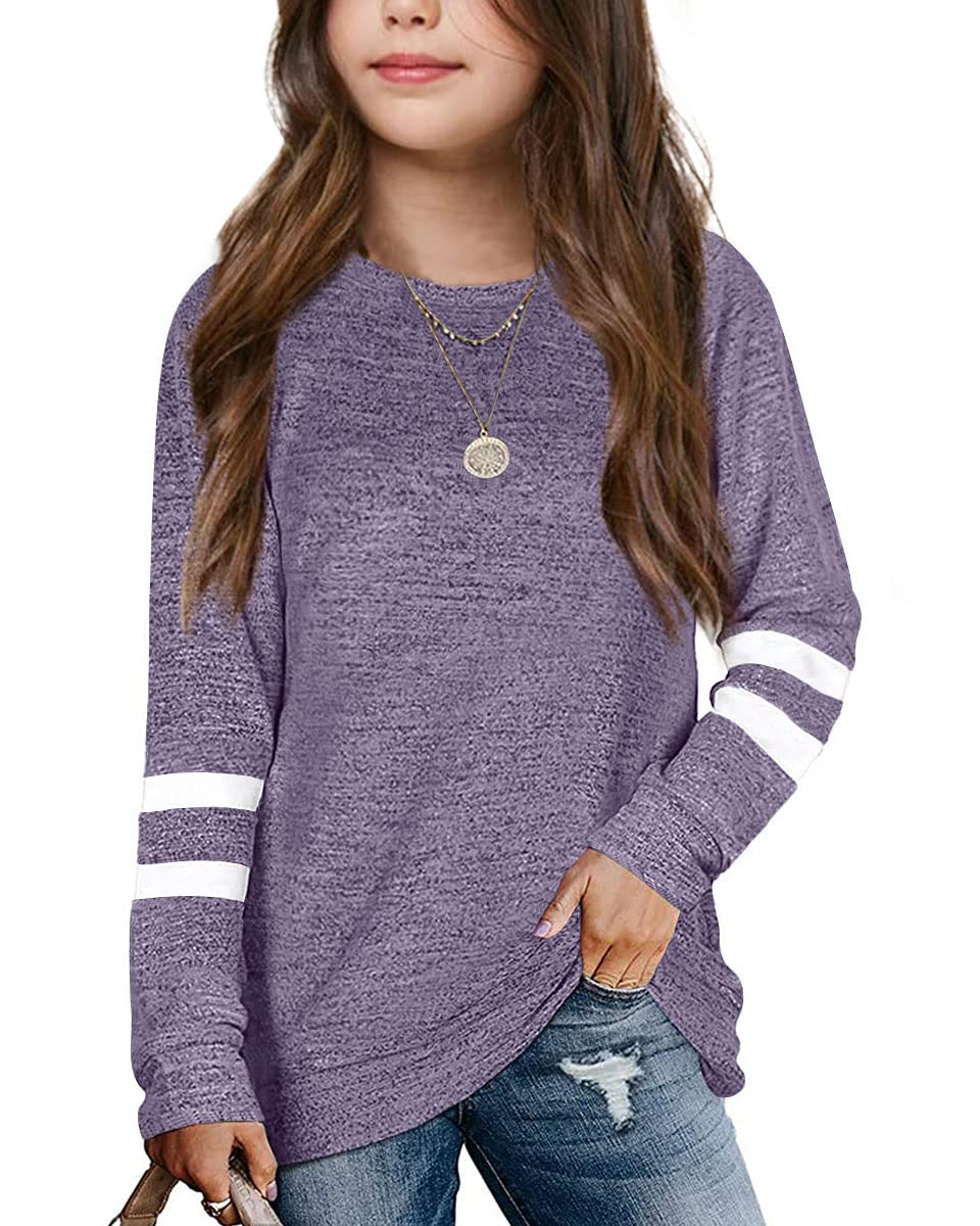 Apbondy Girls Shirts Casual Long Sleeve Crewneck Loose Sweatshirts