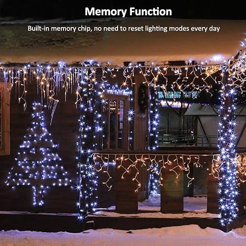 Miniatura 5 de Brizled - Extensión de luces LED impermeables decorativas de navidad para interiores y exteriores, 78.74 pies, 240 mini luces, 8 modos de