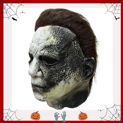 Miniatura 4 de Michael Myers Máscara de Halloween, máscara de látex de cabeza completa con pelo, máscara de terror aterrador para cosplay para adultos