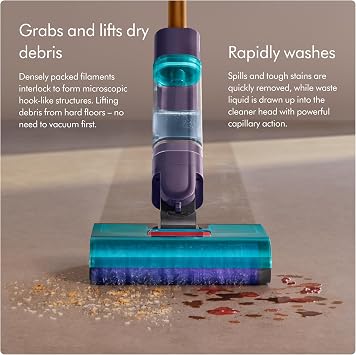 Dyson Clean+Wash Hygiene Wet and Dry Cleaner for Hard Floors - Cordless, 70 Minutes Run time, lays Flat, Anti-Tangle, self-Cleaning Roller, Drying Dock