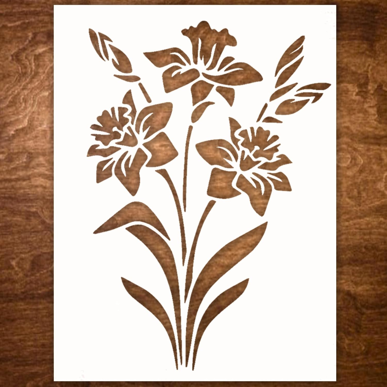 Large Lily Stencil for Painting on Wood Flower Stencils