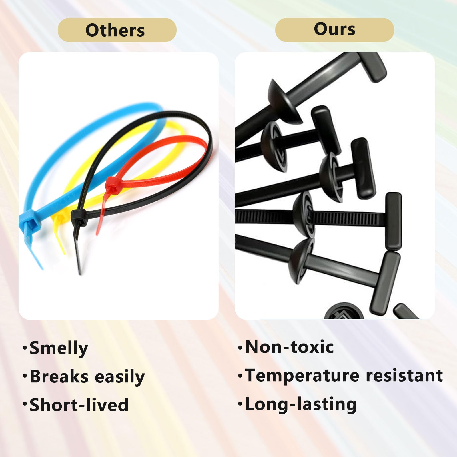 150 pcs Cable tie Buckle, Nylon Universal Cable tie Buckle, Design with pins and Buttons - Image 4
