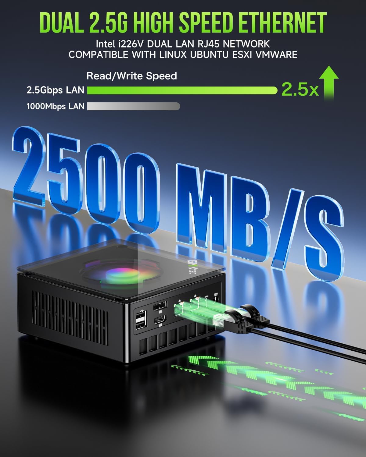 GMKtec Gaming Mini PC AMD Ryzen 9 8945HS (Turbo 5.1GHz) 32GB DDR5 2TB SSD, Computers PC Oculink, Dual NIC LAN 2.5G, WiFi 6, USB3.2, USB-C 4.0, BT5.2, DP, HDMI, Dual Fan Nucbox K11: 32GB+1TB I 5700U