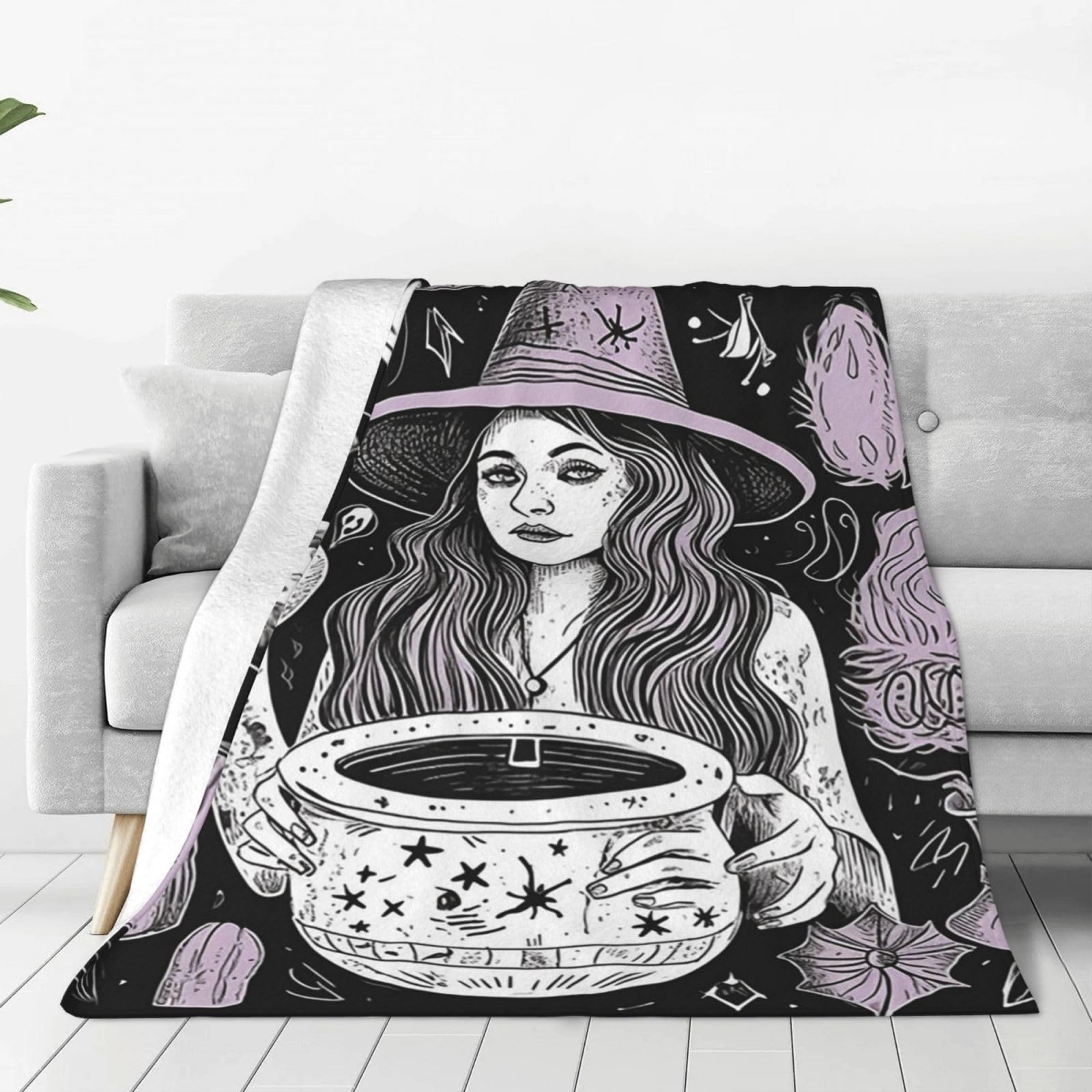 Plaid sorcière flanelle douce grande couverture chaude lit et sofa salon