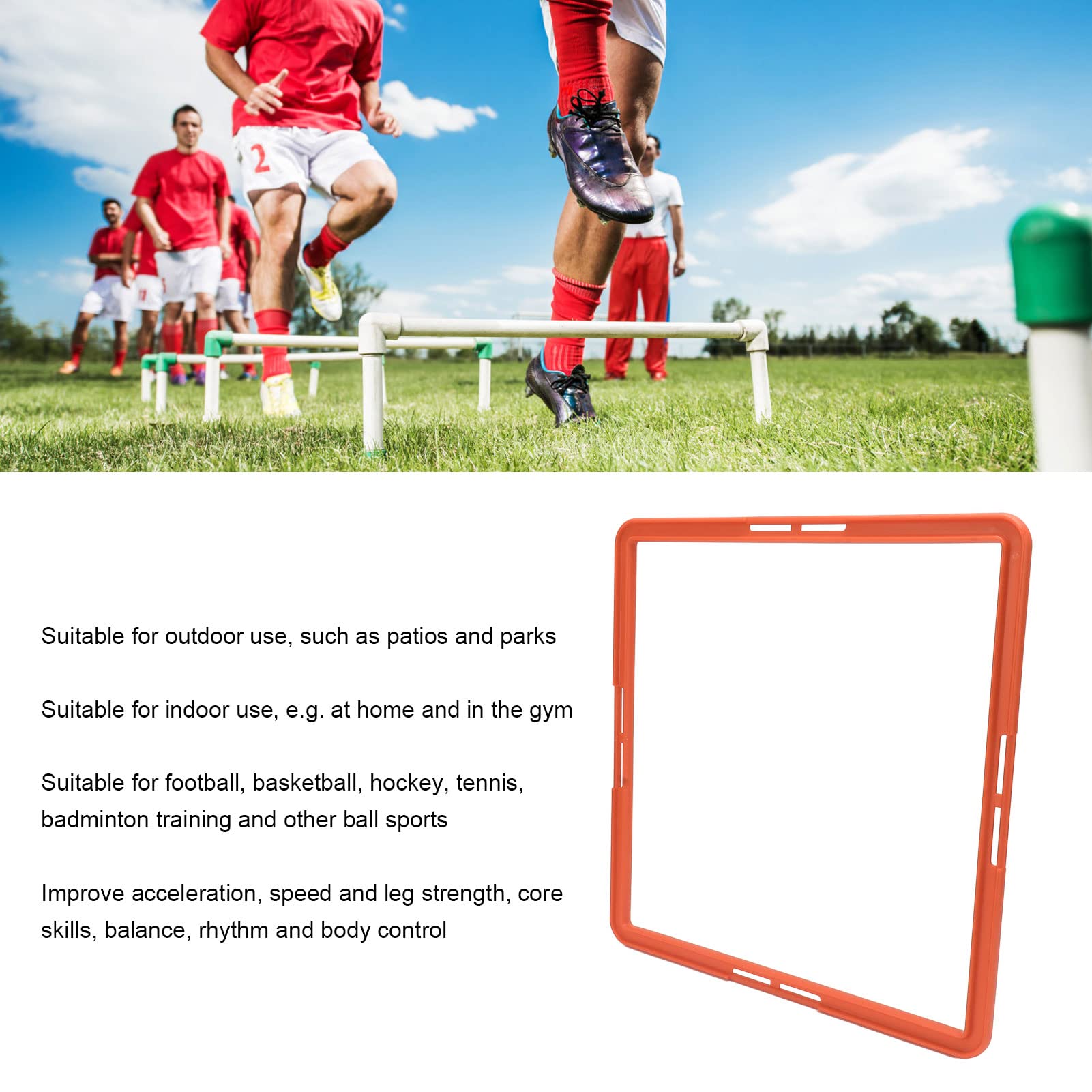 Fockety Anelli Addestramento Agility 16,7 Pollici, Speed Rings PP con | Attrezzatura multisport per l\'agilità di calcio, basket, tennis, esercizi di footwork indoor e outdoor