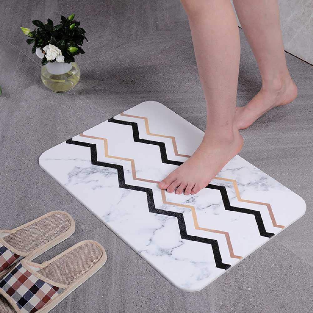 Tapis absorbant de terre de diatomées anti-glisse pour pieds au sec