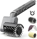 Kit de brosse à grille électrique – Sans fil BBQ Nettoyant avec des bristles métalliques renforcées – 2 Heures d'ouverture, étanche & Brosses amovibles pour le nettoyage en profondeur (revêtement en bois rouge)