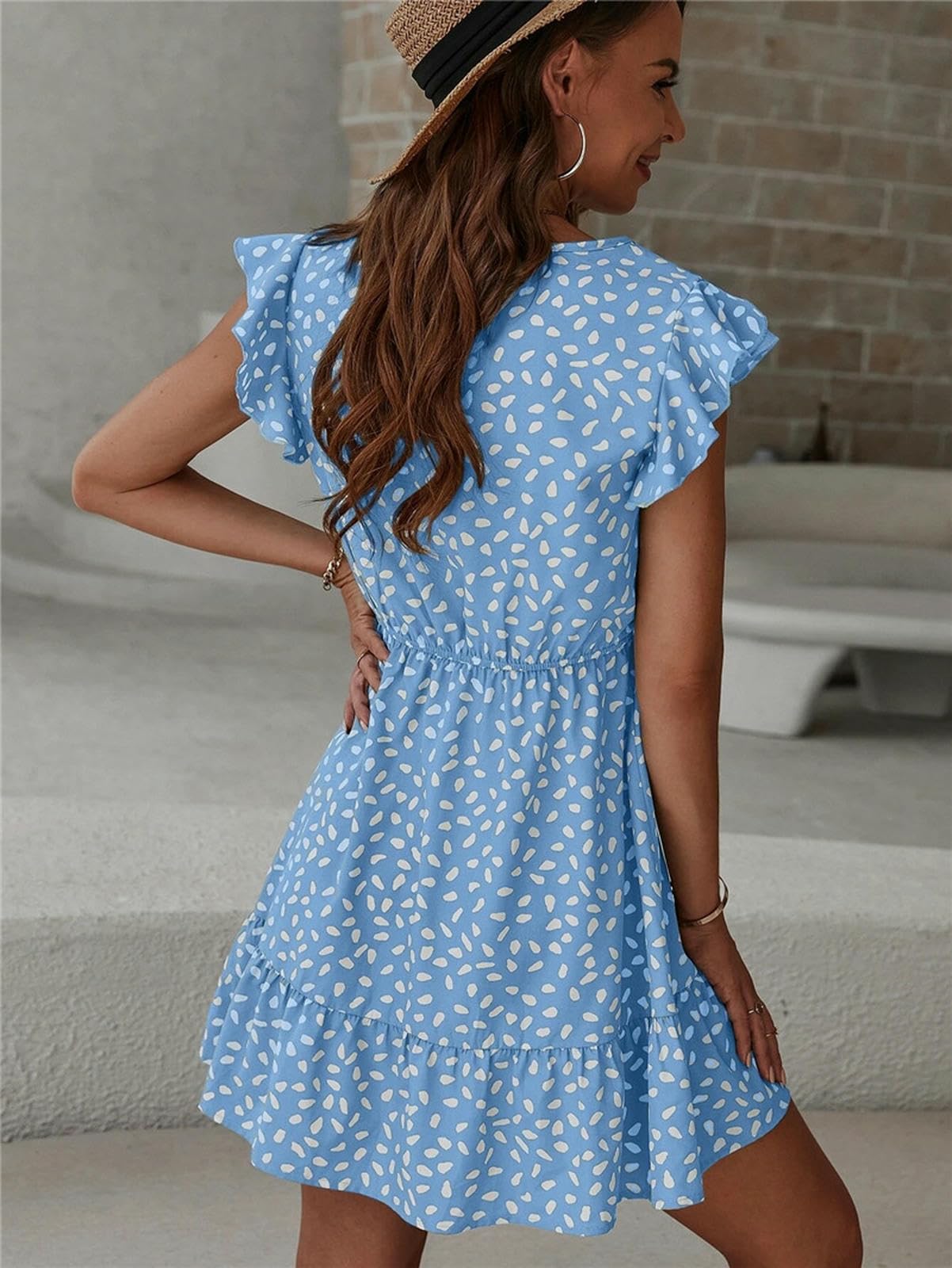 Summer Dresses For Women Women's Deep V Neck Sleeveless Printed Loose Dress Casual Holiday Short