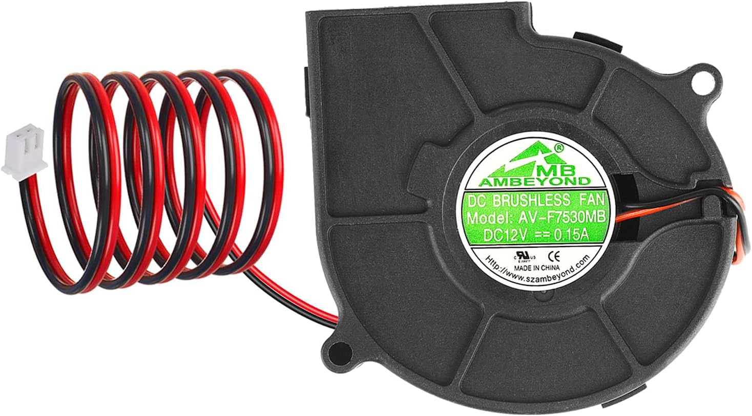 75mm x 30mm 7530 DC 12V Cooling Blower Fan, Dual Ball Bearing Brushless