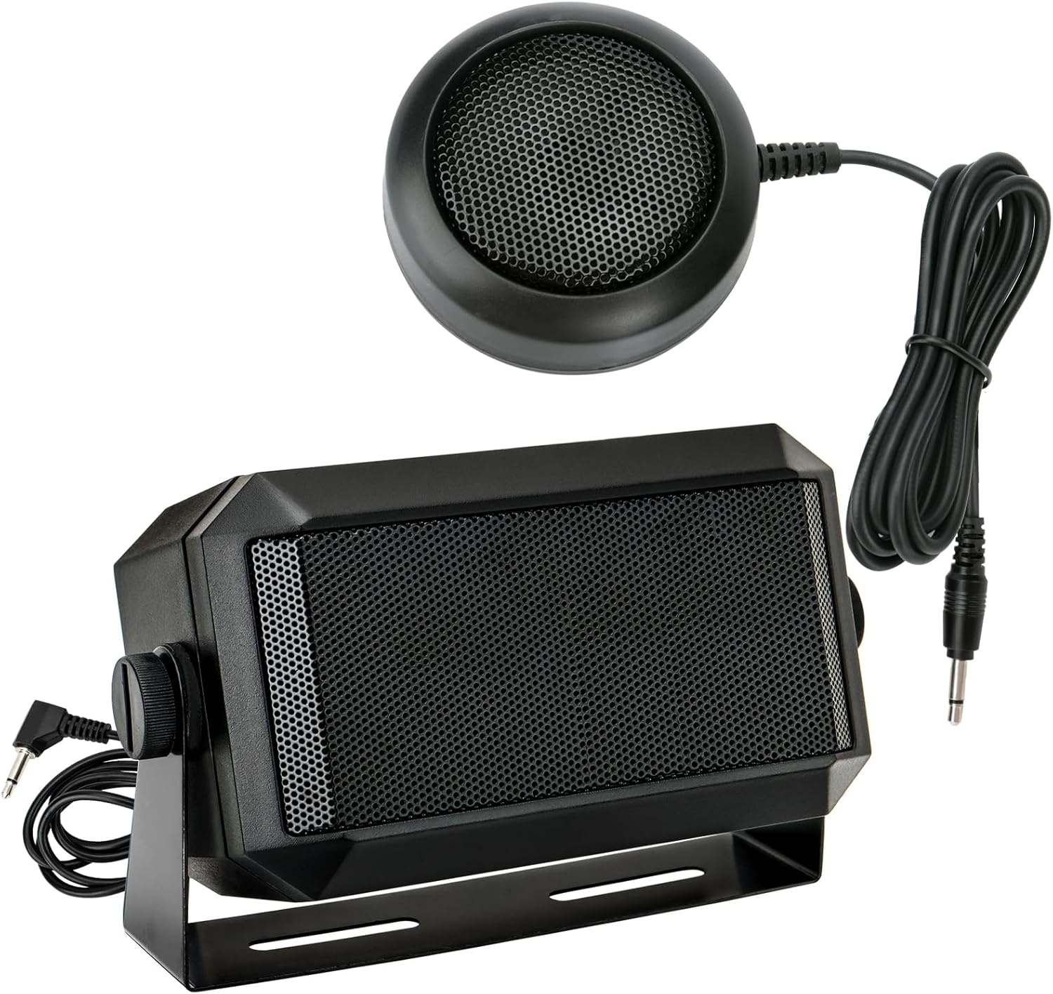 Rectangular External Communications Speaker/CB Radio Speaker for Ham Radio Scanners, External Scanners for All 3.5mm Audio Plug CB Radios and Mobile Radios (2 Pack)