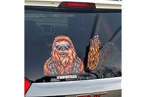 Wookie Love Heart Sunglasses Waving WiperTags for Rear Vehicle Wipers with Decal