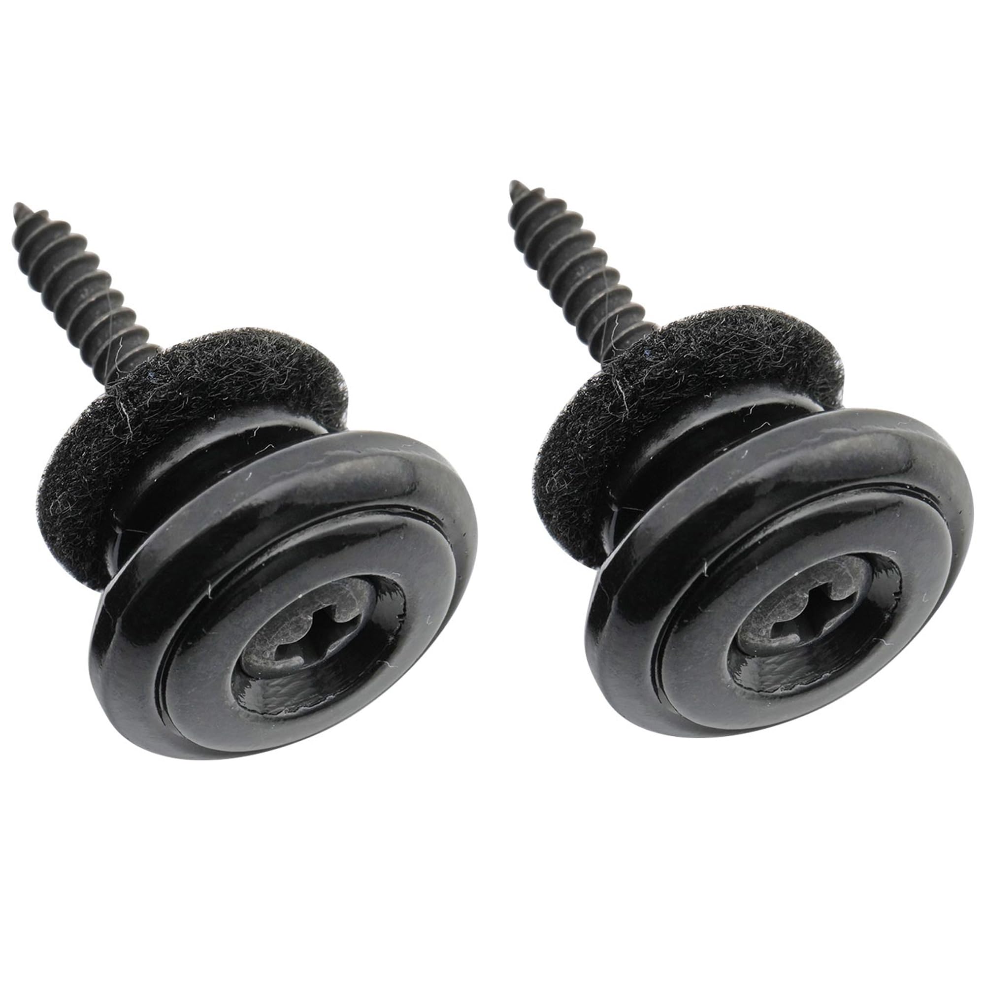 Musiclily Pro 17mm Grand Rond Alliage de Zinc Boutons de Sangle Attache Courroie pour Guitare électrique Acoustique Classique Ukulélé, Noir (Lot de 2)