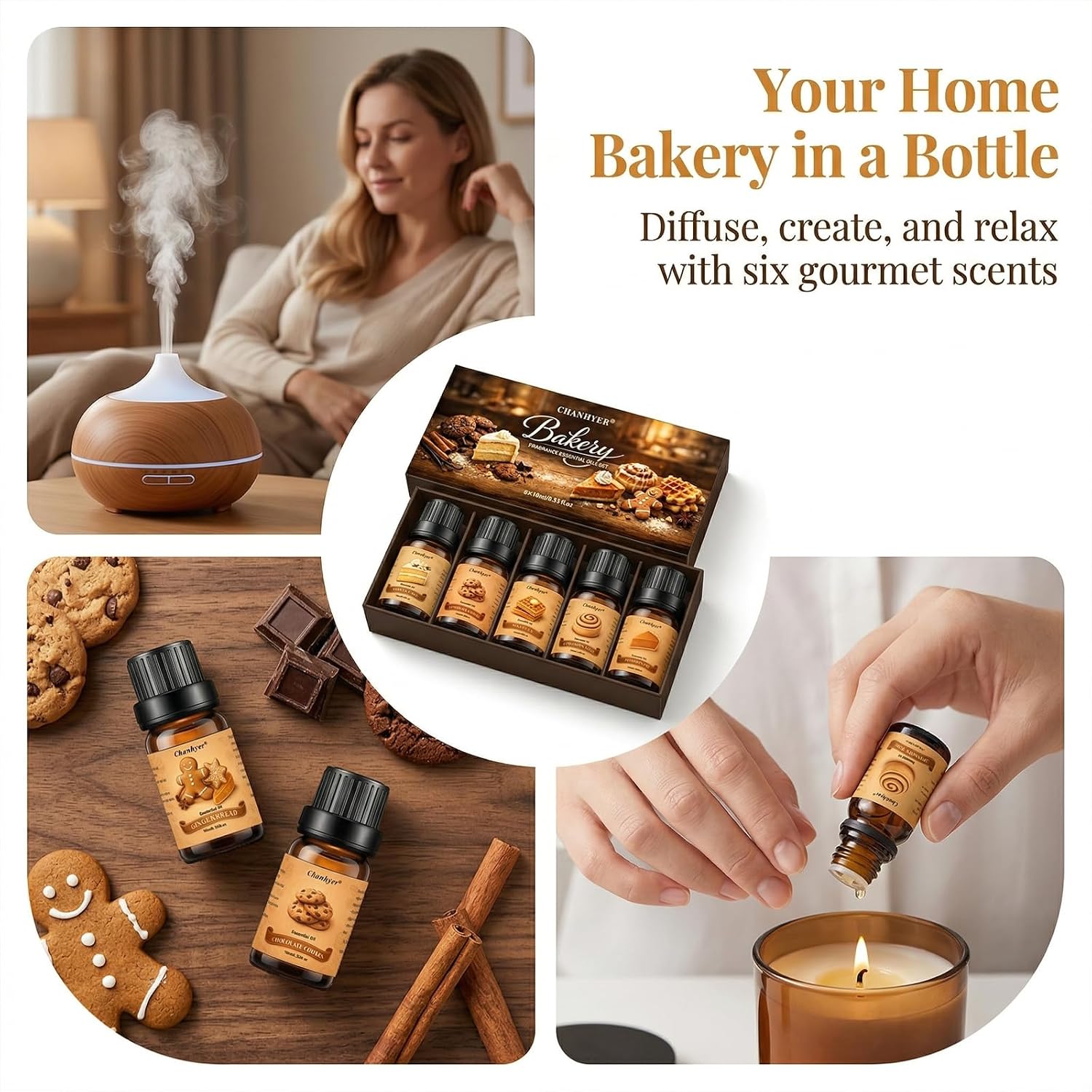 Bakery Essential Oils Set for Diffusers for Home 6 x 10 ml image 5