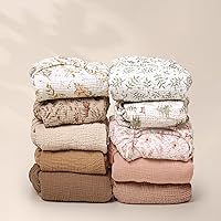 Vista 4 de Sábanas de muselina para cuna lulumoon - Sábanas ajustadas de algodón para cuna para niños y niñas, neutras, paquete de 2