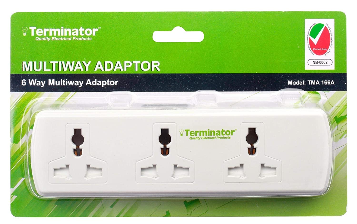 TERMINATOR 6 WAY UNIVERSAL T SOCKET AND INDICATOR WITH FUSED IN WHITE COLOR - TMA 166A