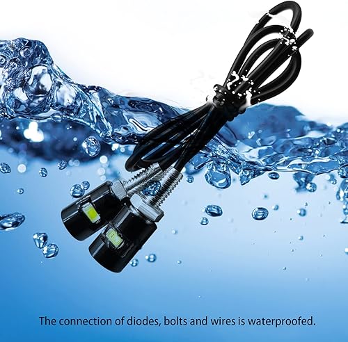 Miniatura 5 de 2 luces para matrícula, súper brillante de 12 V, bombilla LED blanca de tornillo de matrícula, resistente al agua, bombilla LED de aluminio negro,