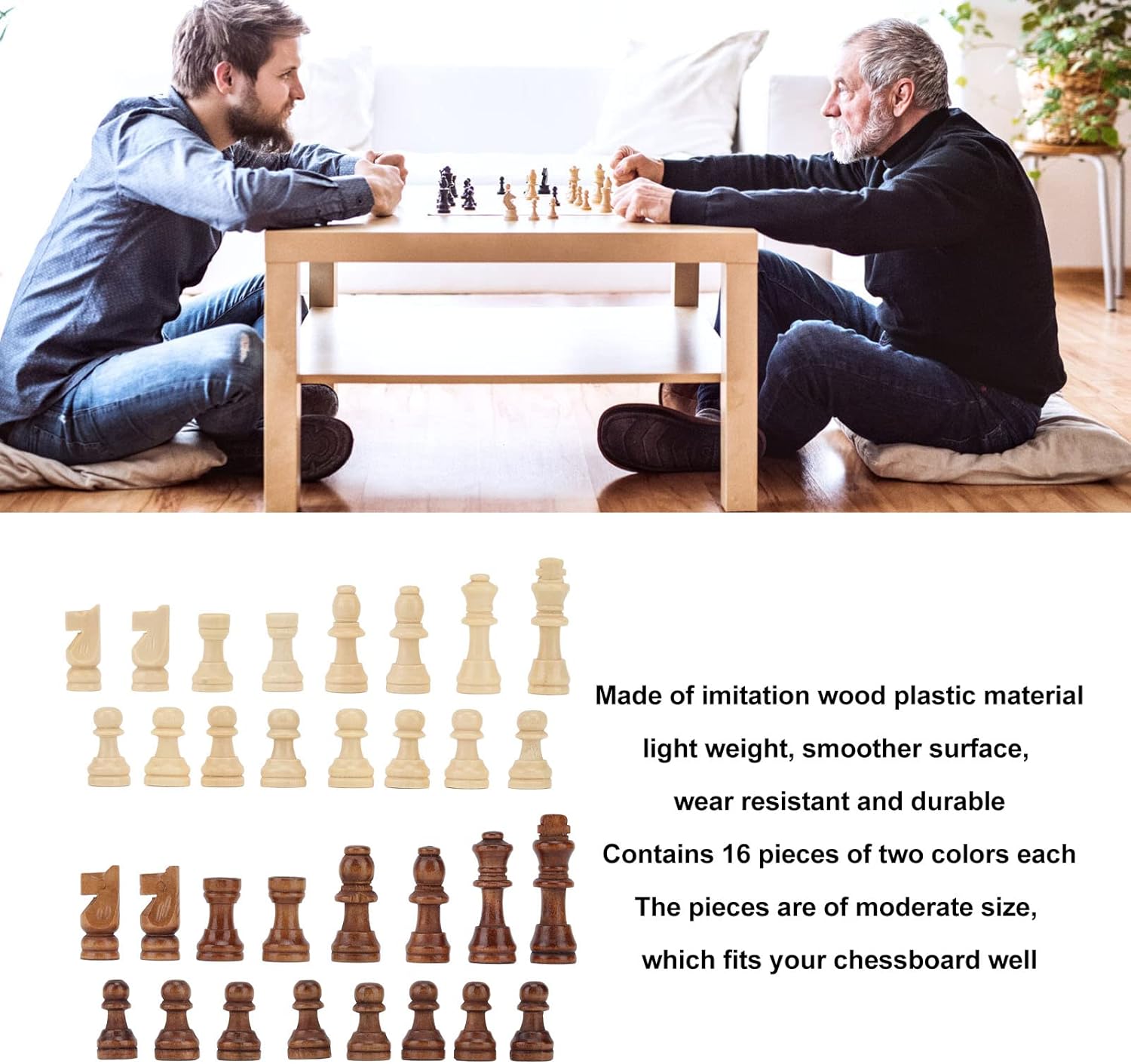 32 Pcs Chess Pieces Chess Game Figurine Pieces Replacement for Family Gatherings Party Games