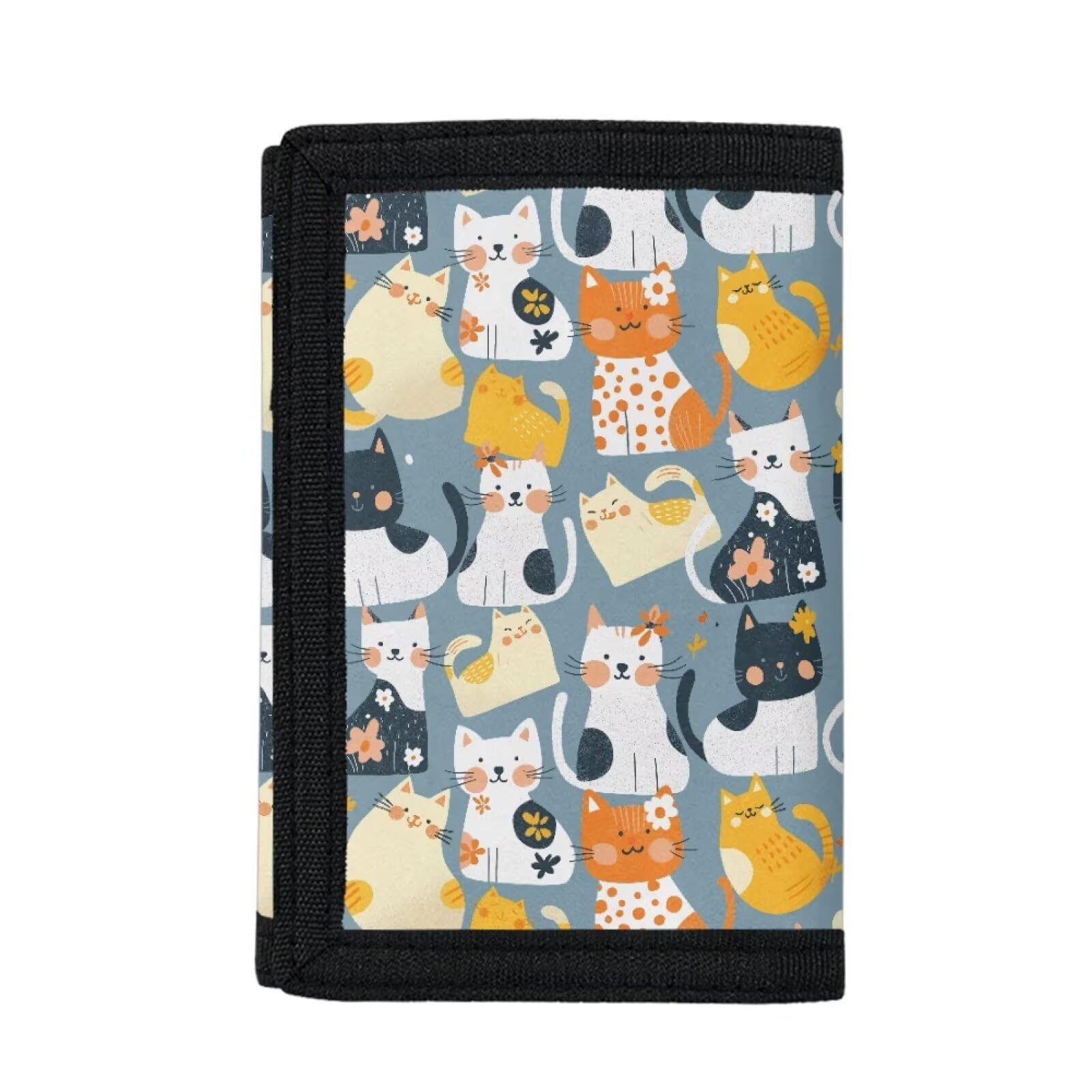 Rnyleeg PU Girls Wallets for Kids 4-6/5-7/8-10 Cute Cat Kids Wallet for Boys Girls Waterproof Trifold Toddler Wallet for Boys