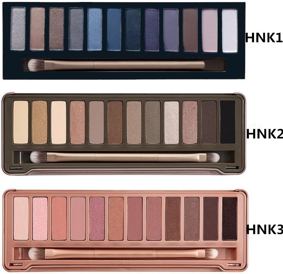Onlylove 3pc/set Nk 1 2 3 Eyeshadow Nake 12 Colors Palette Eye Shadow Urban Nude Makeup Brush