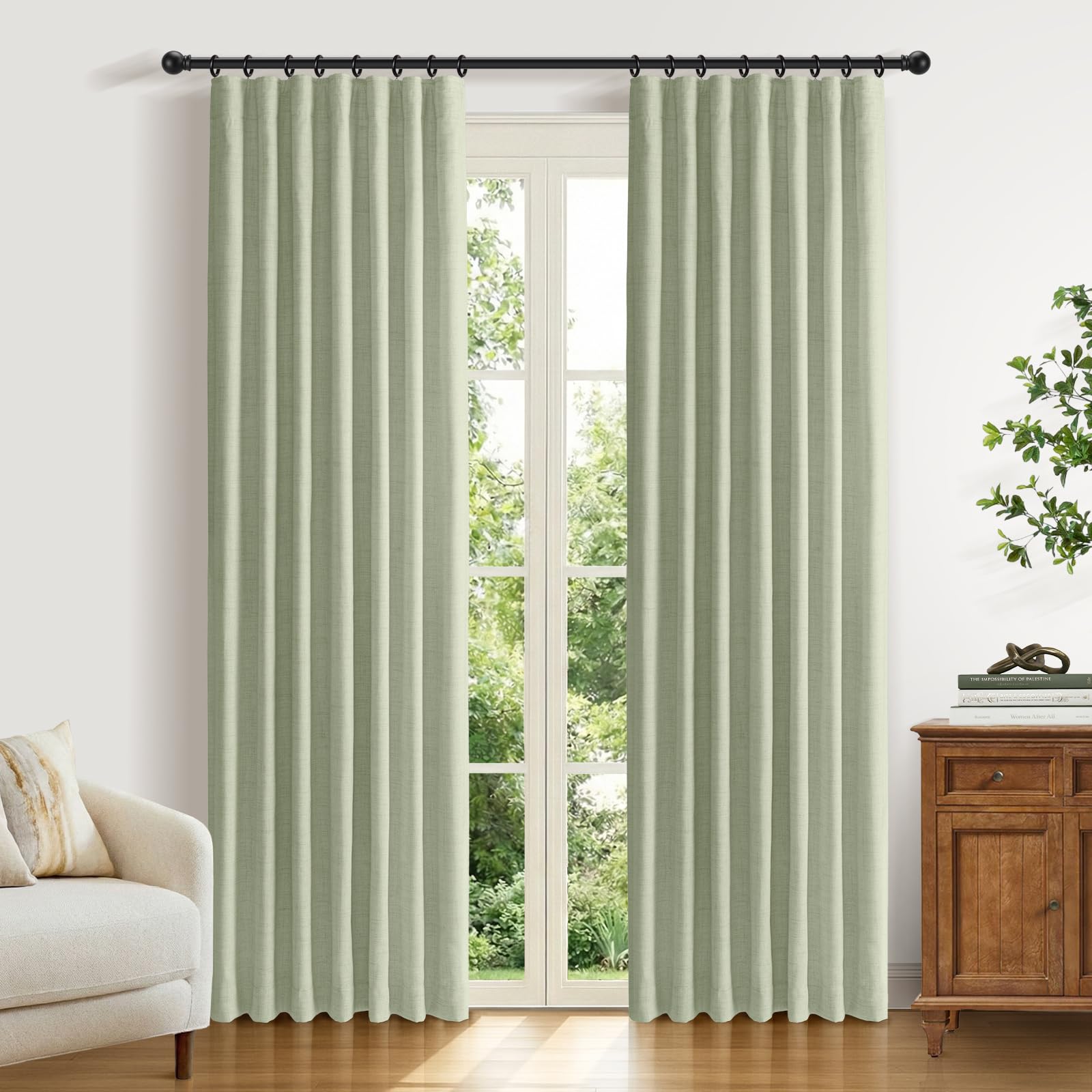 Rideaux occultants pour chambre à coucher occultation totale et ambiance naturelle sauge