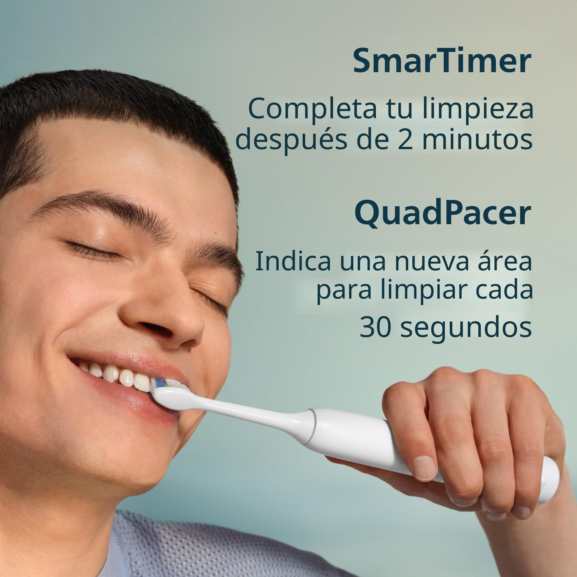 PHILIPS Sonicare 2100 - Cepillo de dientes eléctrico recargable, 1 cabezal de cepillo, color blanco | 200% más de eliminación de placa, 2 ajustes de cepillo, temporizador guiado de 2 minutos, batería de 14 días, HX3661/04