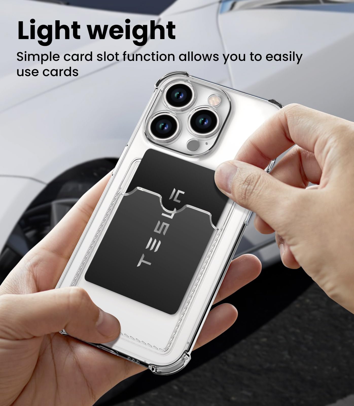 Coque Portefeuille Transparente Slim Pour IPhone 16 Pro Max - Avec Porte-cartes