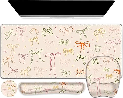 Miniatura 9 de Alfombrilla de ratón grande 4 en 1, juego de reposamuñecas para teclado, alfombrilla de ratón ergonómica con soporte para la muñeca, alfombrilla de