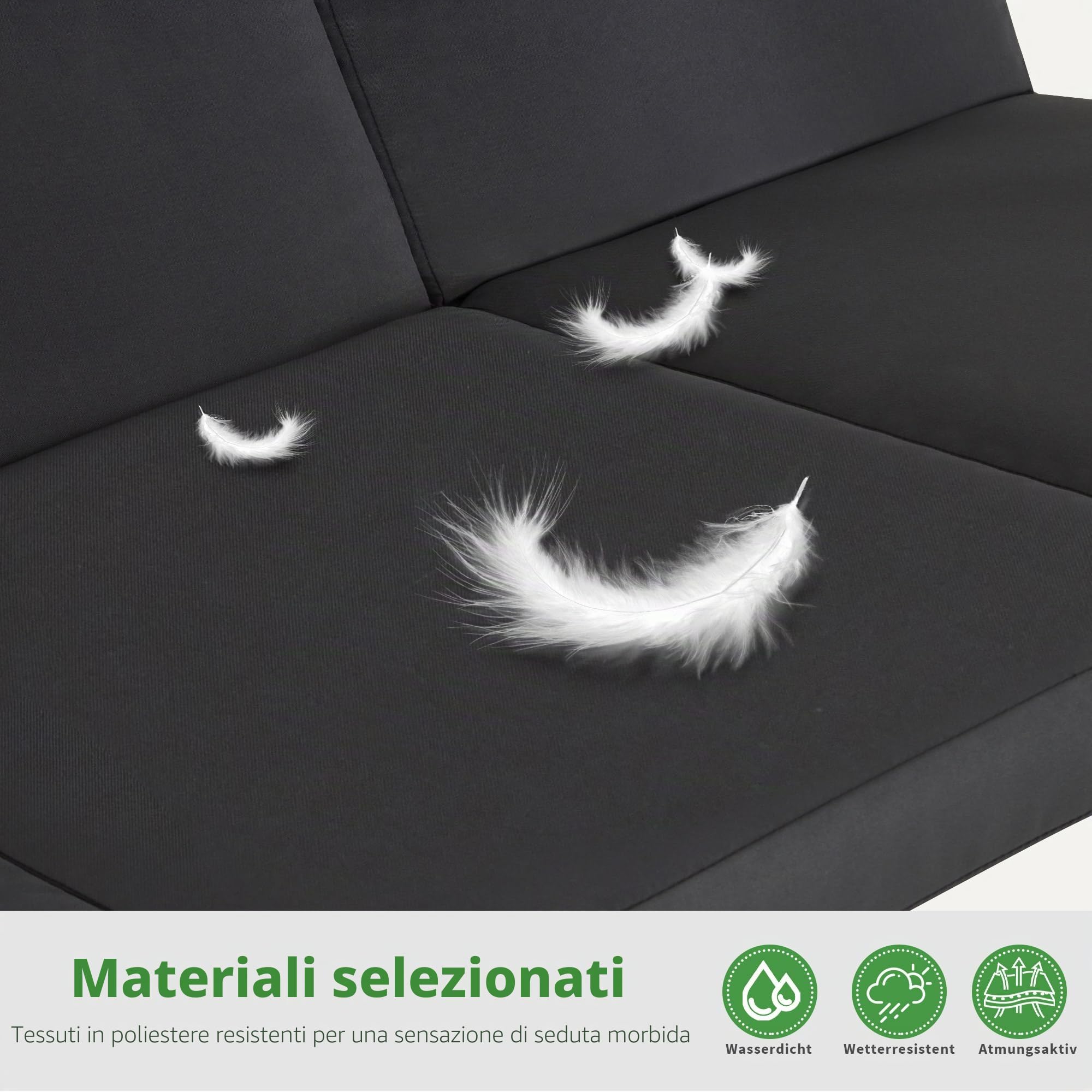 M MCombo Altalena Hollywood a 3 posti, 4093 con funzione reclinabile, tettuccio parasole regolabile e portabevande, panca per altalena da esterno resistente alle intemperie