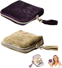 Lot de 2 pochettes à bijoux de voyage en velours, 6