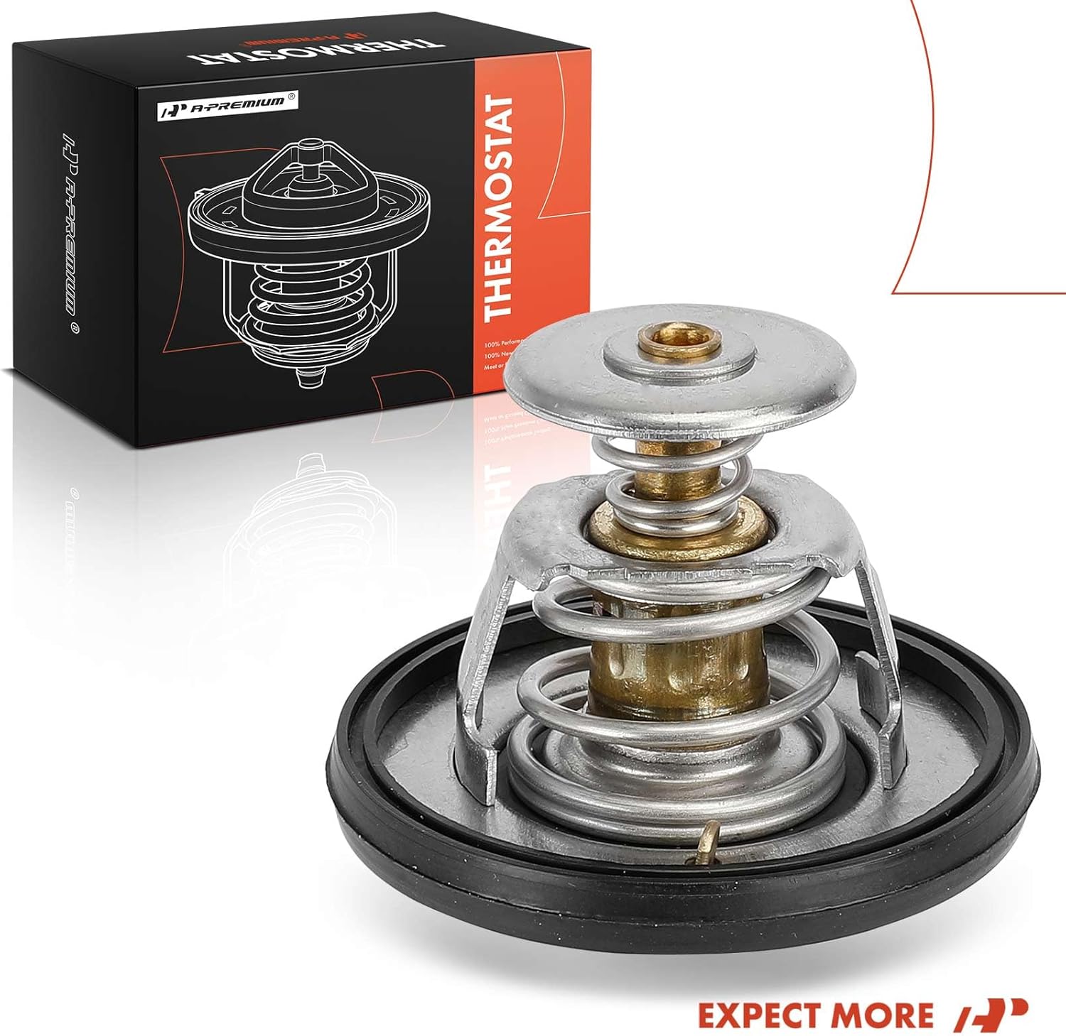 A-Premium Engine Coolant Thermostat with Seal Compatible with Ford, Chevrolet, Lincoln, Mercury, Peugeot, Pontiac, Jeep & Blue Bird Models - F-150, F-250, Chevette, Navigator, 405, Acadian, DJ5 CJ