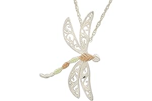 Black Hills Gold Dragonfly Pendant Necklace in Sterling Silver: A Timeless Addition...