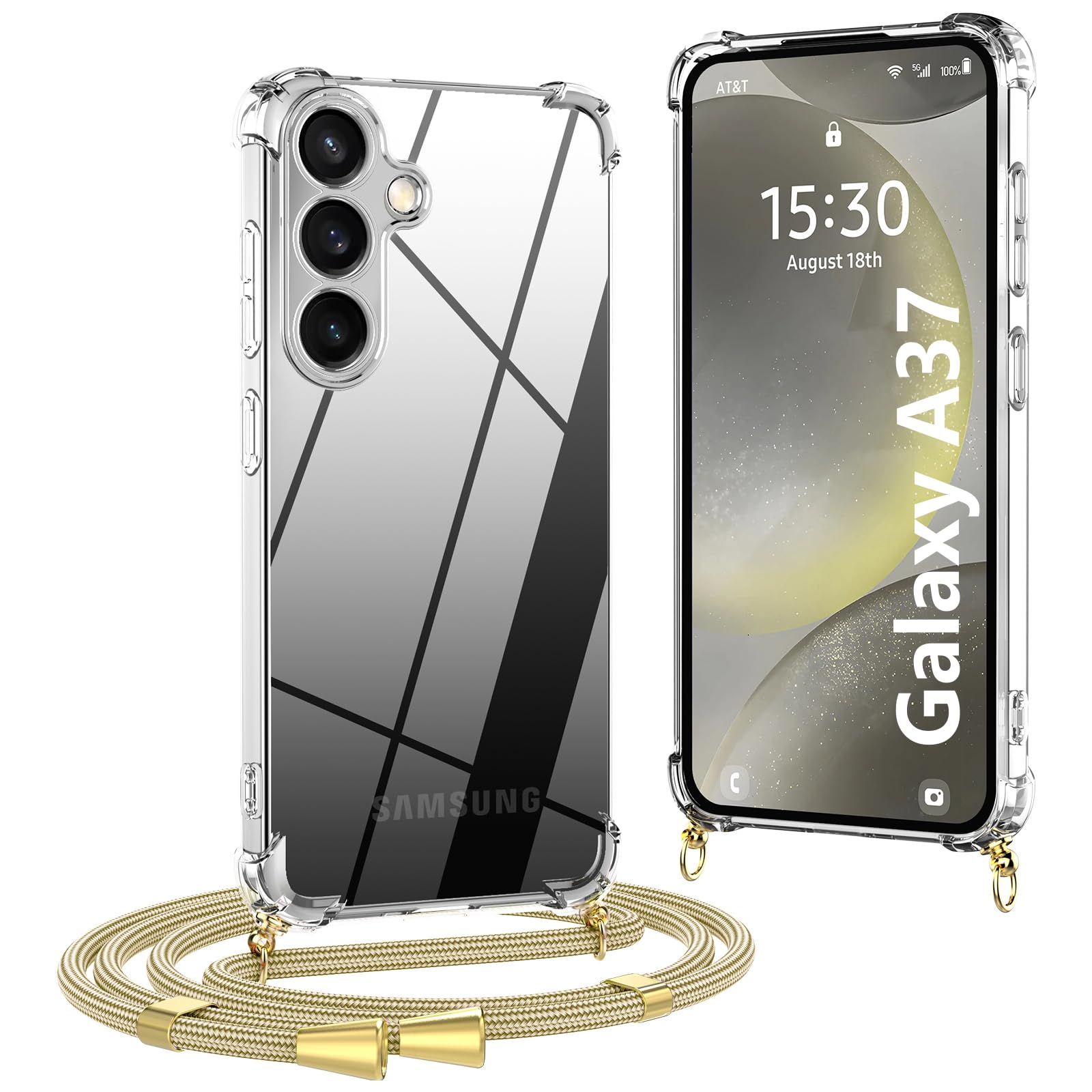 OLEPHY Handykette für Samsung Galaxy Hülle, | Necklace Hülle mit Band, Handyhülle zum Umhängen, Soft Transparent Case mit Kordel, Stoßfeste Schutzhülle,