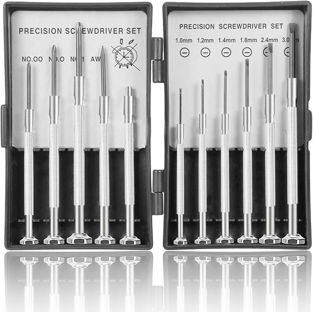 Precision Screwdriver Set, 11 Pcs Mini Screwdriver Set, Small Watch Screwdriver Set for Electronics, Eyeglassess, Computer