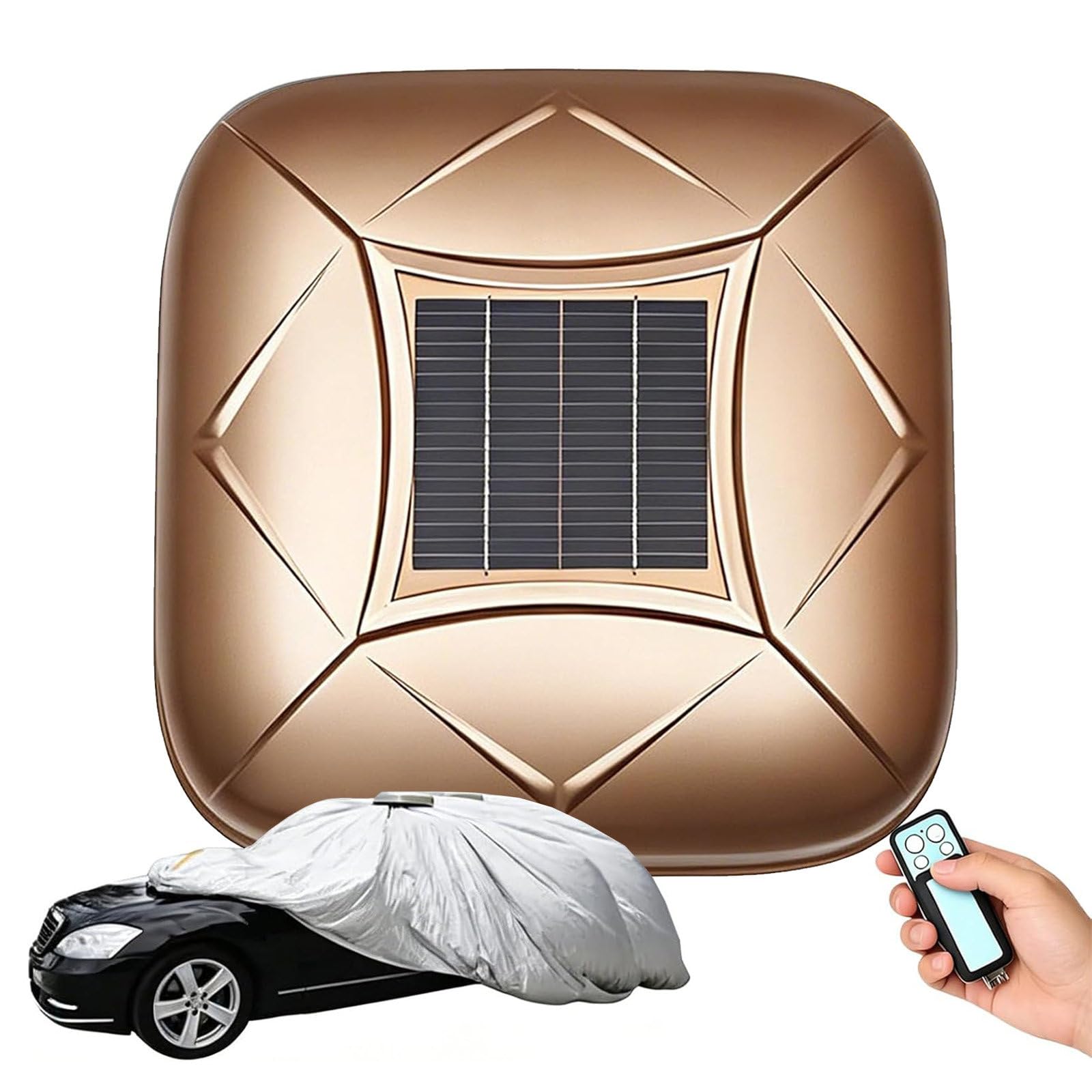 AETEREOS Solar Fully Automatic Car Cover, Sunproof Sun Shade Canopy Universal Movable Carport, uick and Convenient to Protect Your Car, Fit for Sedan, SUV, MPV Gold-3XXL