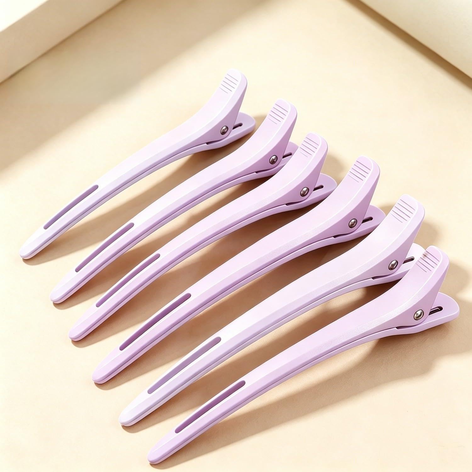 Jissta Lot de 6 pinces à cheveux pour coiffeur et pinces à cheveux, violet