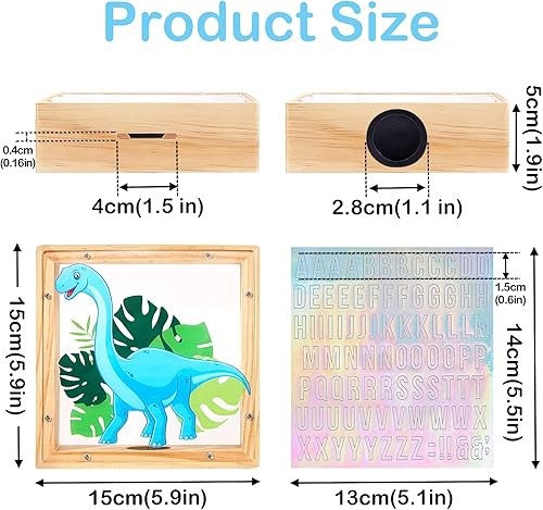 Miniatura 6 de Alcancía de madera para niñas banco de monedas con nombre de unicornio banco de dinero para niños y niñas con calcomanías de letras