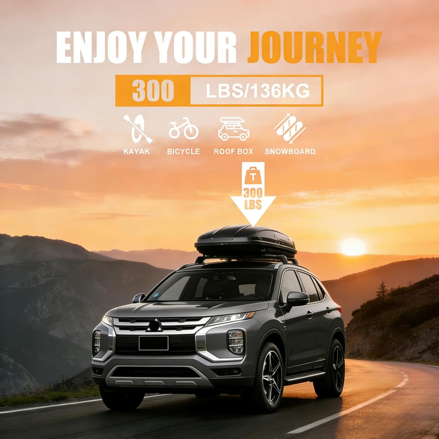 SYDSZ Cross Bar Roof Rack Fit for Mitsubishi Outlander XG 2022 2023 2024 2025 2026, Flush Side Rails, Heavy Duty Aluminum Roof Cross Bars Rooftop Luggage Rack, Ski Rack for Car Roof