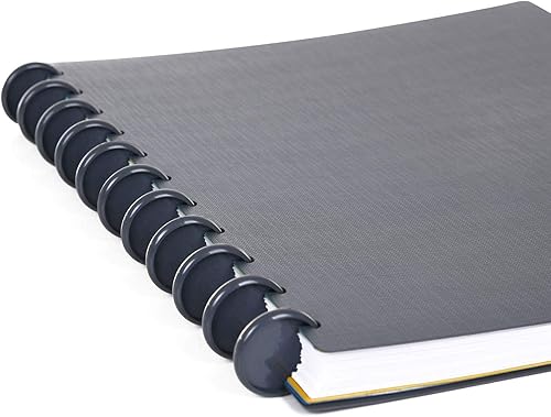 Vista 431 de Talia - Agenda personalizable con aros, (Fireworks Deep Lake, con discos Deep Lake, tamaño mediano (7.5 x 9.75 pulgadas).