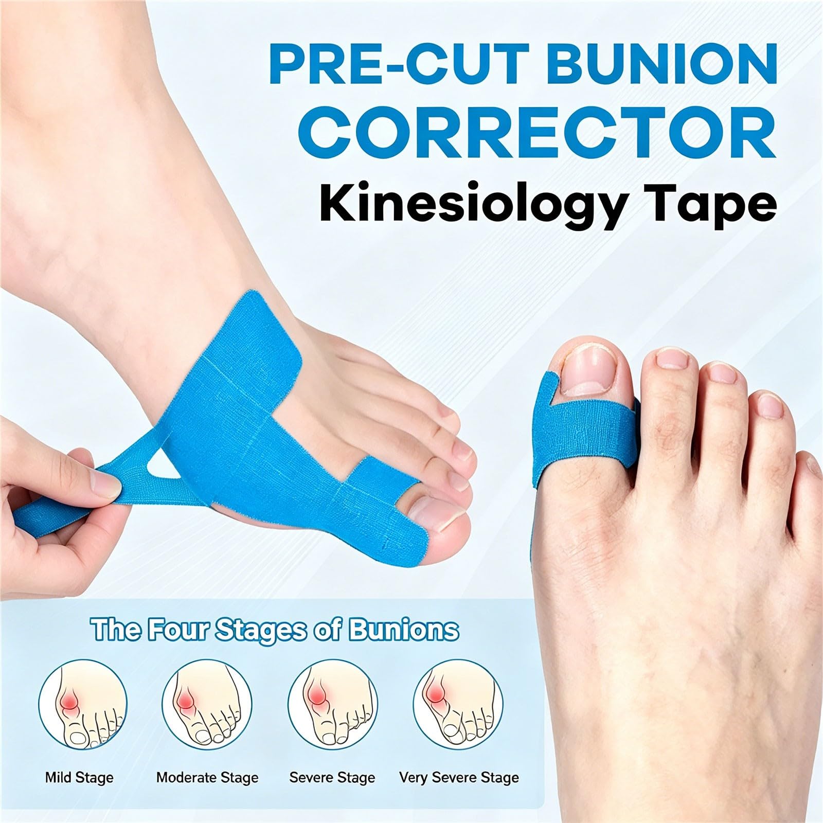 Bande De Kinésiologie Prédécoupée, Sangles De Soutien Du Gros Orteil, Bande Respirante Sans Latex For Une Protection Quotidienne Contre L'usure(Orange,100PCS)