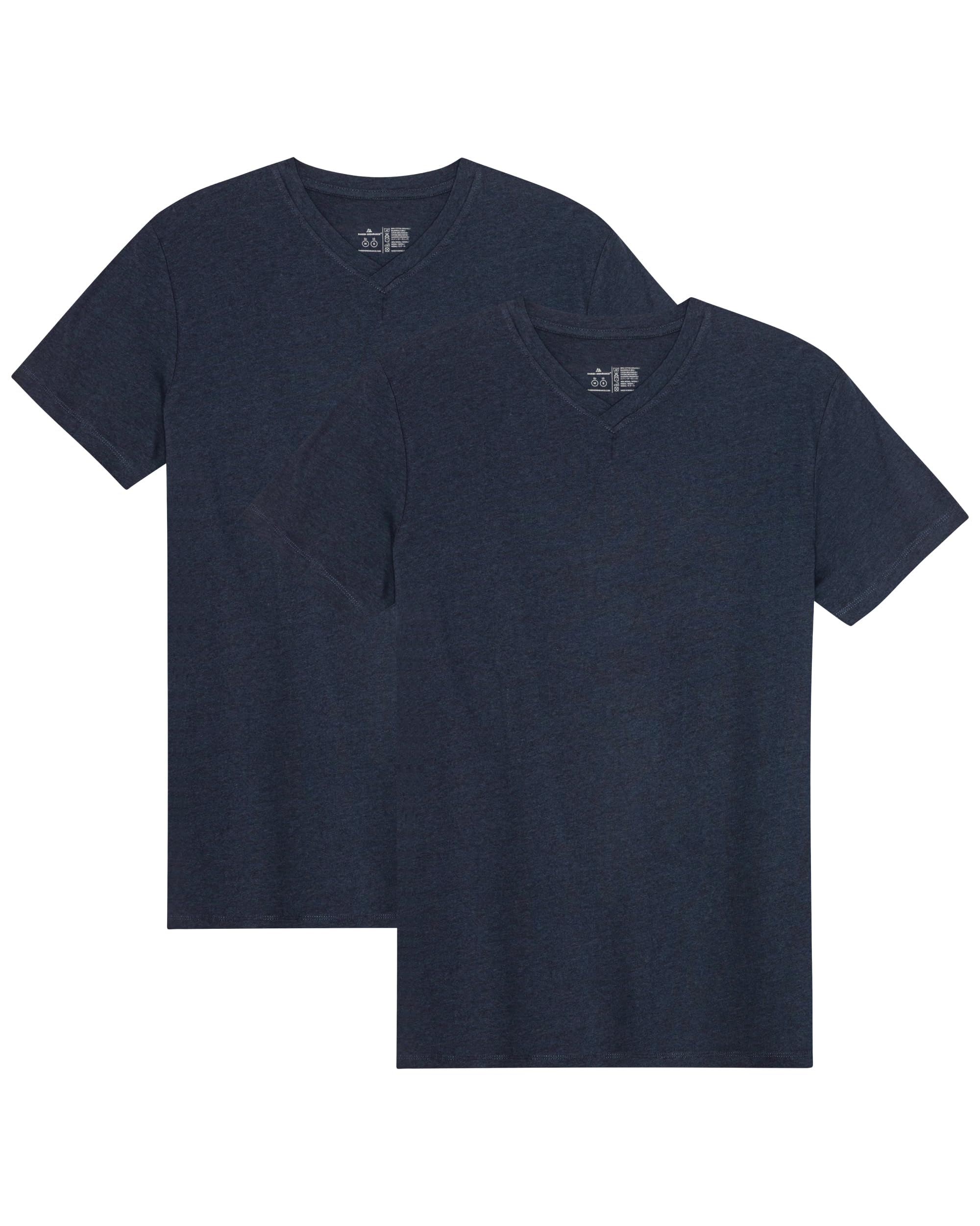 DANISH ENDURANCE Men's Short-Sleeved T-Shirt Made of Modal & Organic Cotton, V-Neck, Breathable & Stretch, Pack of 1 or 2