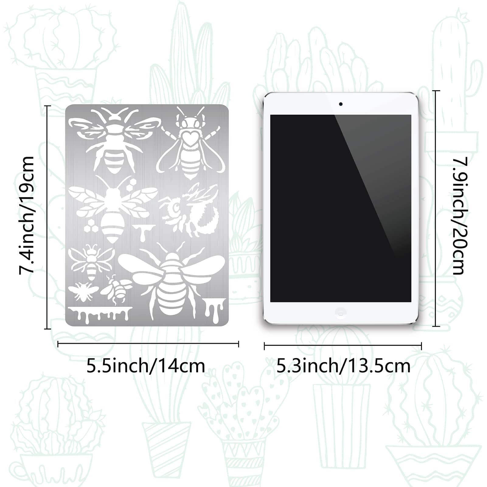 CAIRIAC Lot De 12 Pochoirs Hexagonaux Réutilisables En Forme D'abeille Pour Peinture, Journal, Loisirs Créatifs, Sur Murs, Toile, Bois, Visage, Cadeaux (12 Feuilles